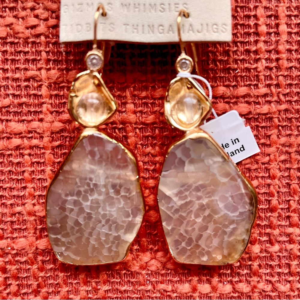 Anthropologie Southwestern Agate Fishhook Earrings NWT